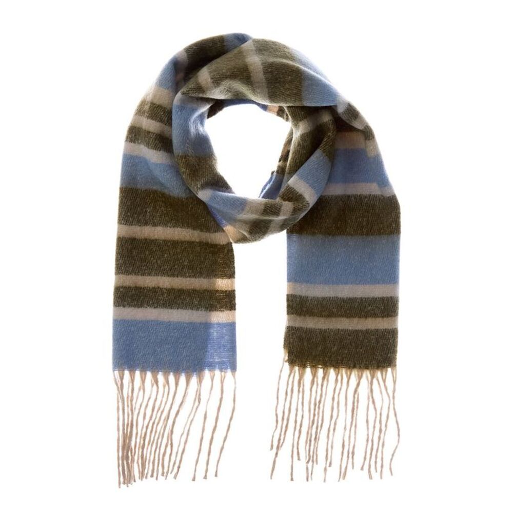 La Fiorentina Plush Fringe Scarf, Green